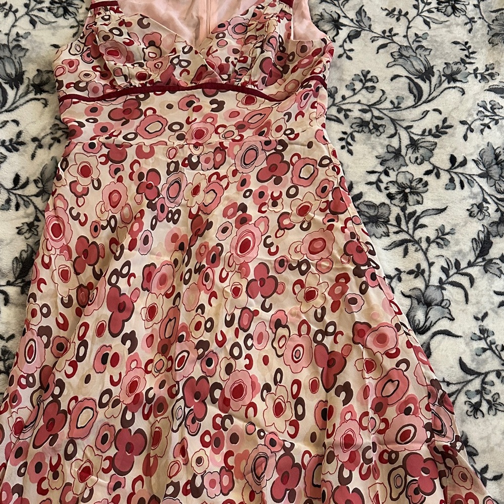 Floral Pink and Red Women's Dress